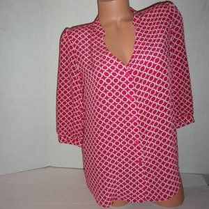 Dora Landa 100% Silk Button Down Top